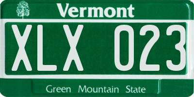 VT license plate XLX023