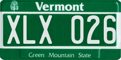 VT license plate XLX026