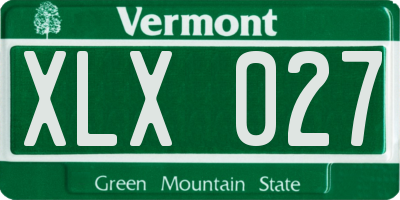 VT license plate XLX027