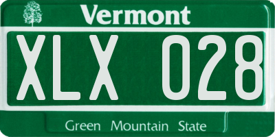 VT license plate XLX028