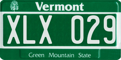 VT license plate XLX029