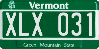VT license plate XLX031