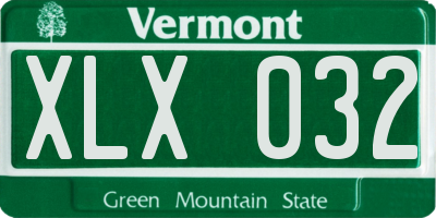 VT license plate XLX032