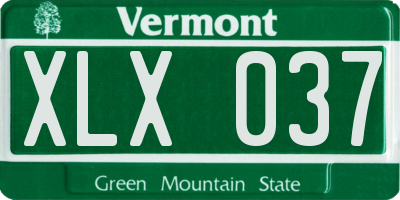 VT license plate XLX037