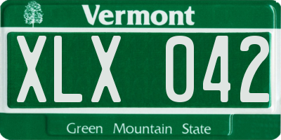 VT license plate XLX042