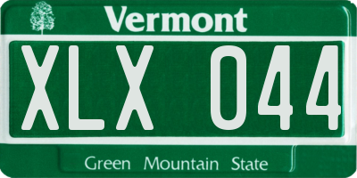VT license plate XLX044