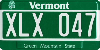 VT license plate XLX047
