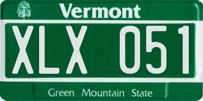 VT license plate XLX051