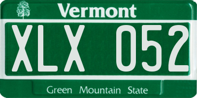 VT license plate XLX052
