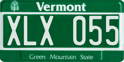 VT license plate XLX055