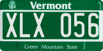 VT license plate XLX056