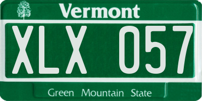VT license plate XLX057
