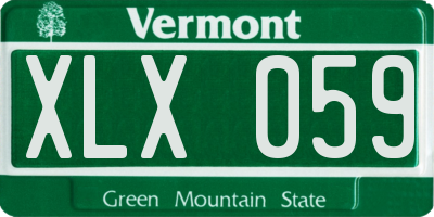 VT license plate XLX059