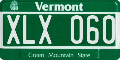 VT license plate XLX060