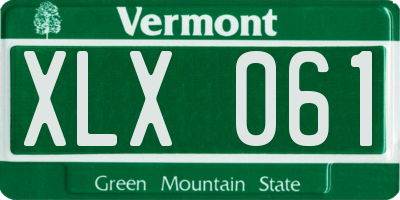 VT license plate XLX061