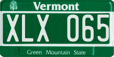 VT license plate XLX065