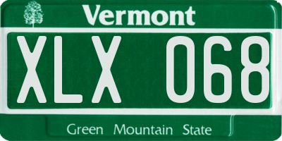 VT license plate XLX068