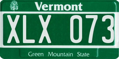 VT license plate XLX073