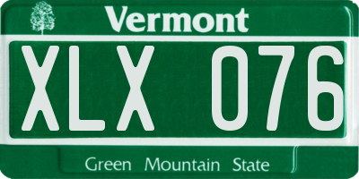 VT license plate XLX076