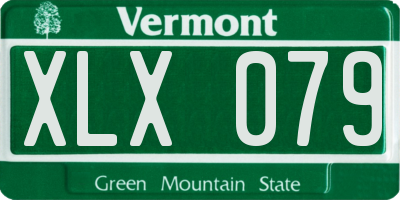 VT license plate XLX079