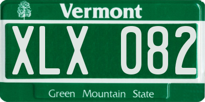 VT license plate XLX082