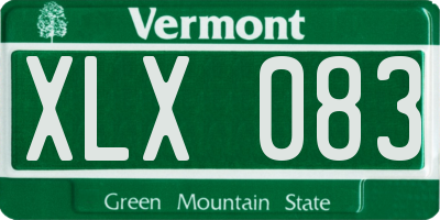 VT license plate XLX083