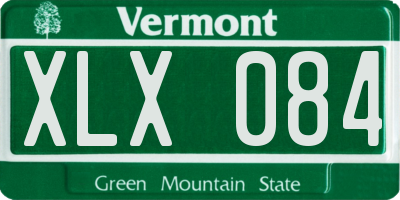 VT license plate XLX084