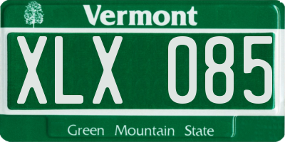 VT license plate XLX085