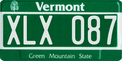 VT license plate XLX087