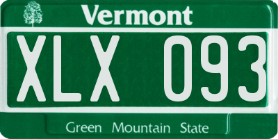 VT license plate XLX093