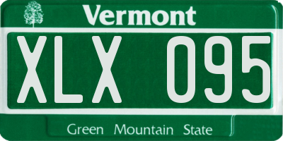 VT license plate XLX095