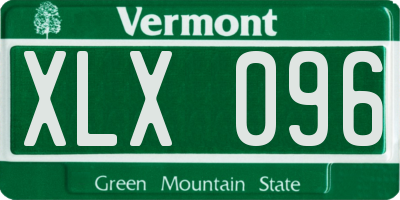 VT license plate XLX096