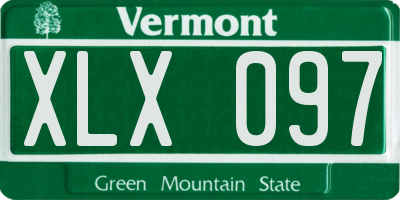 VT license plate XLX097