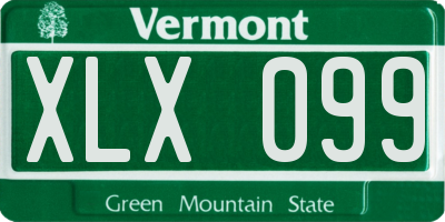 VT license plate XLX099