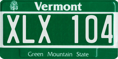 VT license plate XLX104