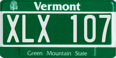VT license plate XLX107
