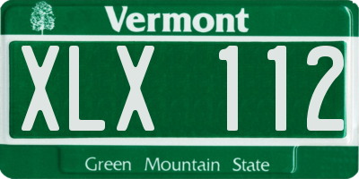 VT license plate XLX112