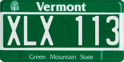 VT license plate XLX113