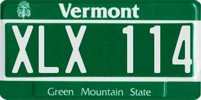 VT license plate XLX114