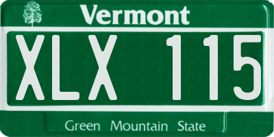 VT license plate XLX115