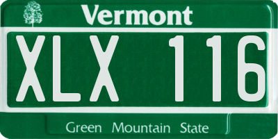VT license plate XLX116