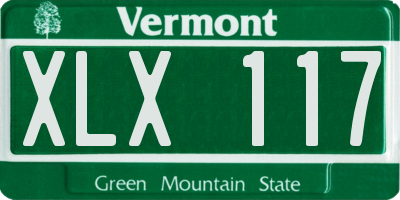VT license plate XLX117