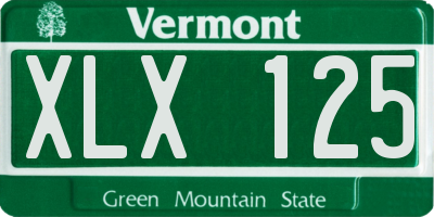 VT license plate XLX125