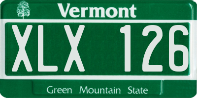 VT license plate XLX126