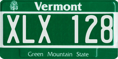 VT license plate XLX128