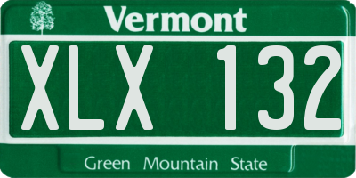 VT license plate XLX132