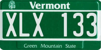 VT license plate XLX133