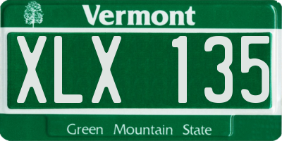 VT license plate XLX135