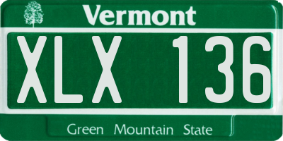 VT license plate XLX136