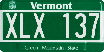 VT license plate XLX137